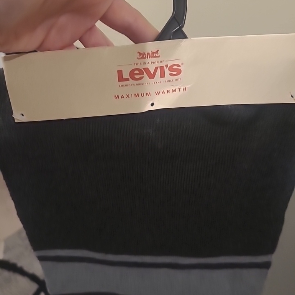 Levi's Black & Gray Striped Knit Scarf - Maximum Warmth